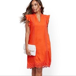 NWT orange shift dress with POCKETS